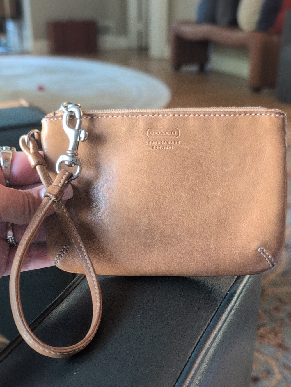 Coach Vintage Tan Leather Wristlet